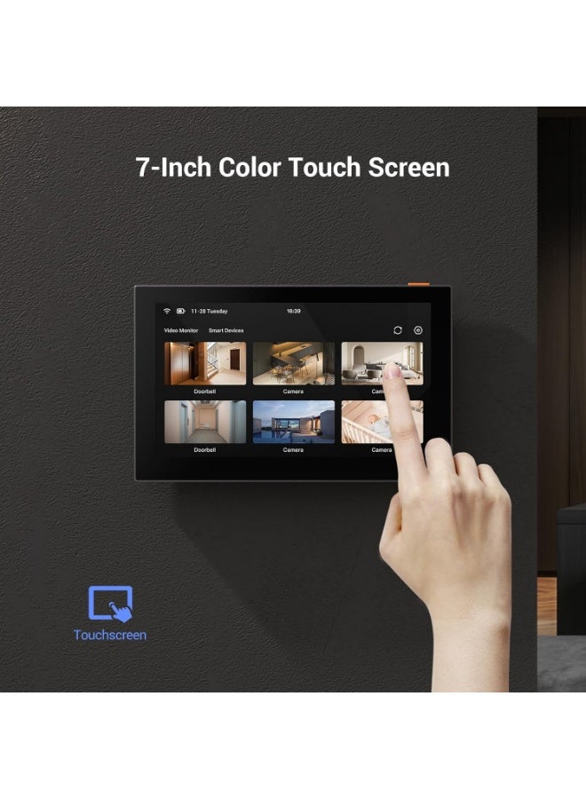 EZVIZ 7'' Wireless Security Monitor with Smart Touch Screen for Home System, 4600mAh Battery, 2.4GHz Wi-Fi, Two-Way Audio, Remote Control with APP, SD7 - Image 1