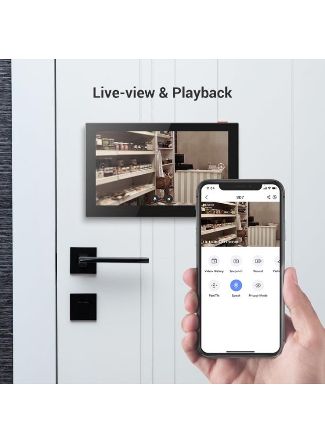 EZVIZ 7'' Wireless Security Monitor with Smart Touch Screen for Home System, 4600mAh Battery, 2.4GHz Wi-Fi, Two-Way Audio, Remote Control with APP, SD7 - Image 4