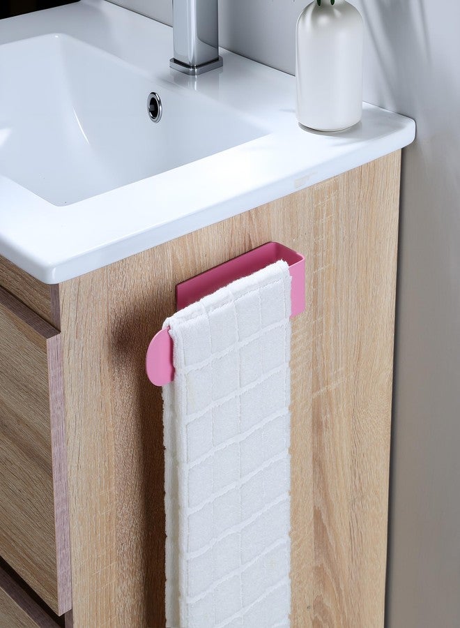 تاوزون حامل مناشف لاصق من تاوزون، 7.9 بوصة - حامل مناشف يد بدون حفر، رف مناشف يد وردي لطيف من الفولاذ المقاوم للصدأ للحمام والمطبخ والسيارات المتنقلة وغرفة النوم - Image 3