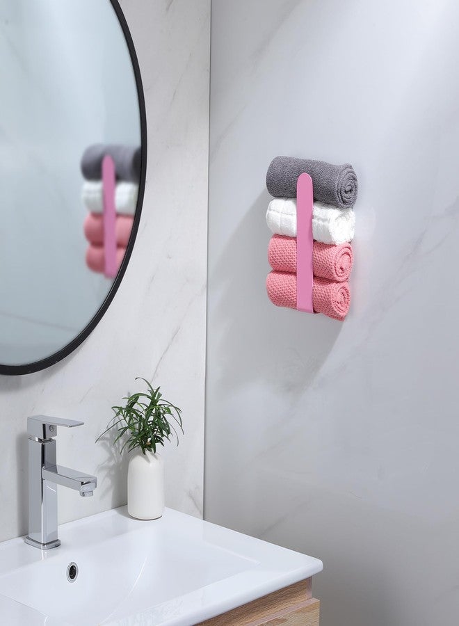 تاوزون حامل مناشف لاصق من تاوزون، 7.9 بوصة - حامل مناشف يد بدون حفر، رف مناشف يد وردي لطيف من الفولاذ المقاوم للصدأ للحمام والمطبخ والسيارات المتنقلة وغرفة النوم - Image 4