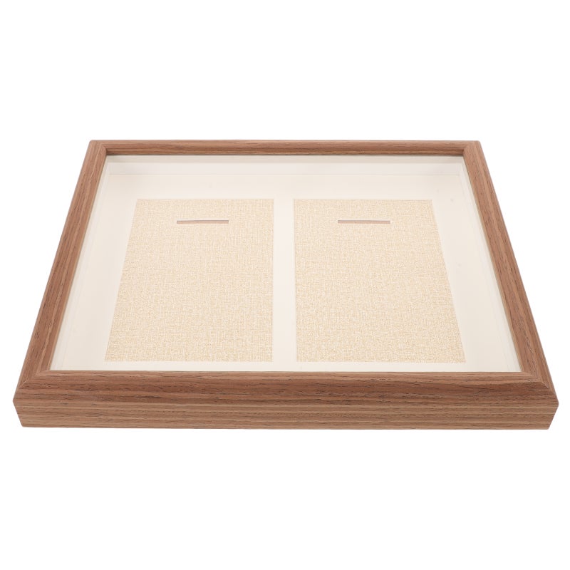 Coffee Wood Medal Display Case with Photo Frame for Running and Football Medals - Image 5