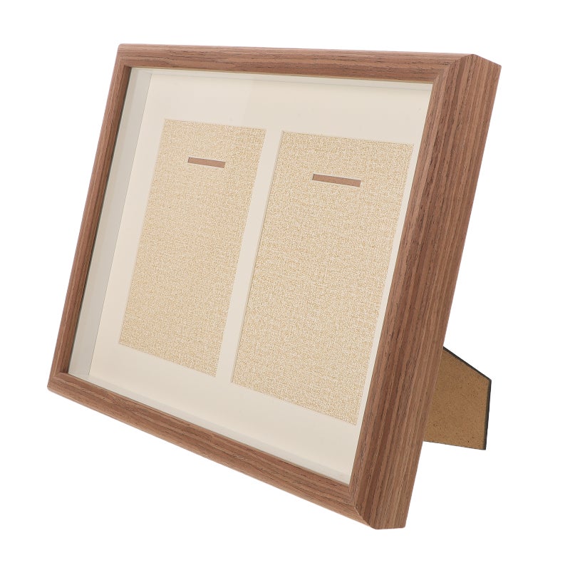 Coffee Wood Medal Display Case with Photo Frame for Running and Football Medals - Image 4