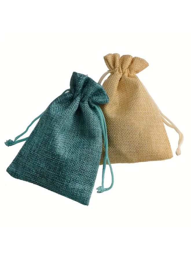 25 Pcs Gray Burlap Bags 9x12cm Drawstring Storage for Jewelry - Image 4