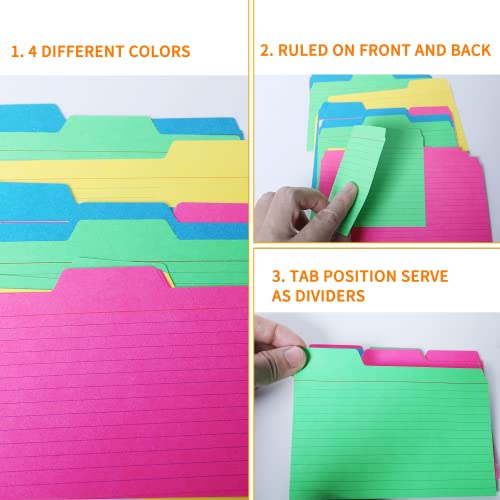 JUNDUN Index Card Holder with 48 Pieces 4x6 Inch Index Cards Dividers,Collapsible Fireproof Index Card Box with Lock fits 1200 4x6-Inch Flash Cards - Business, or Note Card Storage Boxes - Black - Image 5