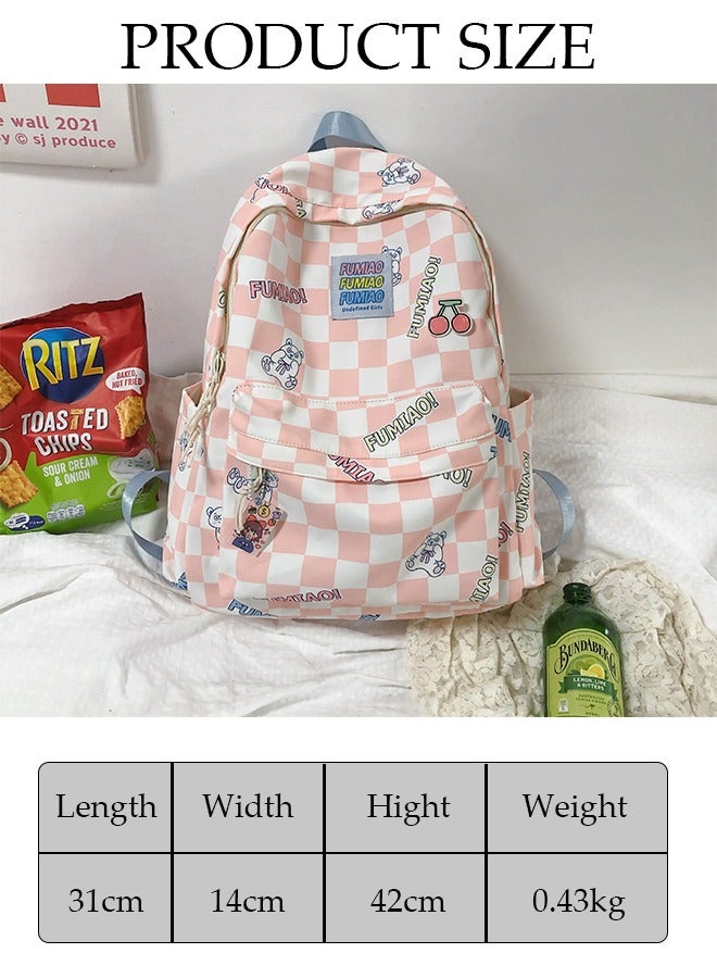 DUNISO Girl's School Backpack with Pencil Case Waterproof Book Bag with Compartments for Teen Girl Kid Students Elementary School Kids' School Bag With Large Capacity  - Image 4