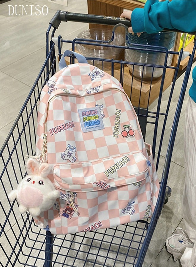 DUNISO Girl's School Backpack with Pencil Case Waterproof Book Bag with Compartments for Teen Girl Kid Students Elementary School Kids' School Bag With Large Capacity  - Image 2