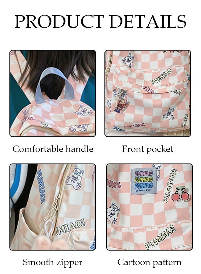 DUNISO Girl's School Backpack with Pencil Case Waterproof Book Bag with Compartments for Teen Girl Kid Students Elementary School Kids' School Bag With Large Capacity  - Image 3