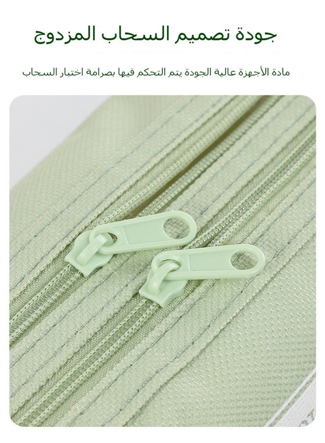 Loquat Large Capacity Dual-Layer Oxford Fabric Pencil Case with Handle, Portable Stationery Pouch for Students - Image 5