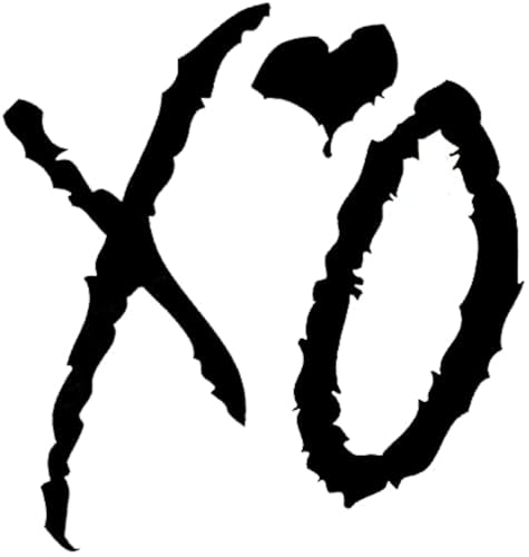 VKWE The XO Love Vinyl Sticker Car Truck Window Laptop Wall Art Decal (10cm, Black) - Image 1