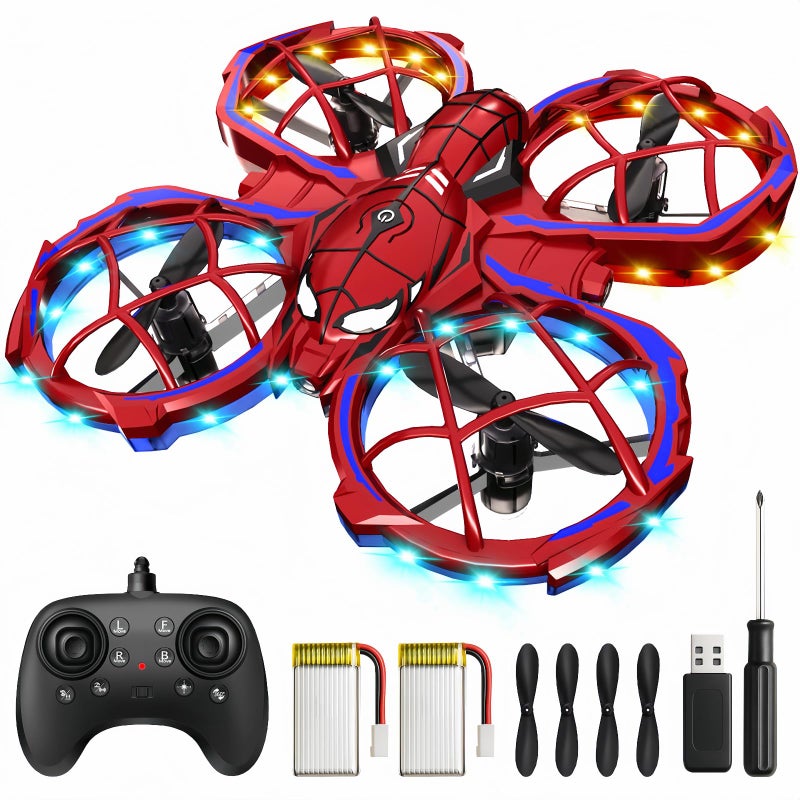 Zappyway Spider Mini Drone for Kids RC drone with LED Lights Indoor Outdoor Flying Toy for 812 Years Old Boys 3 Speeds Mode 360 Flips Auto Hovering Headless Mode Easter Birthday Gifts for kids - Image 2