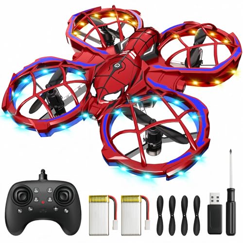 Zappyway Spider Mini Drone for Kids RC drone with LED Lights Indoor Outdoor Flying Toy for 812 Years Old Boys 3 Speeds Mode 360 Flips Auto Hovering Headless Mode Easter Birthday Gifts for kids - Image 1