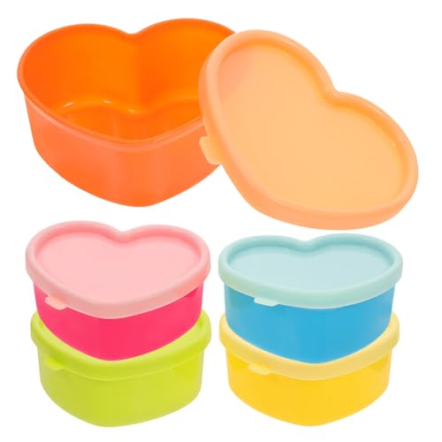 Luxshiny Luxshiny Dressing Containers to Go for Condiments, 5pcs Heart Shaped Salad Dressing, Dips, Snacks, Dipping Sauce Cups,  - Image 2