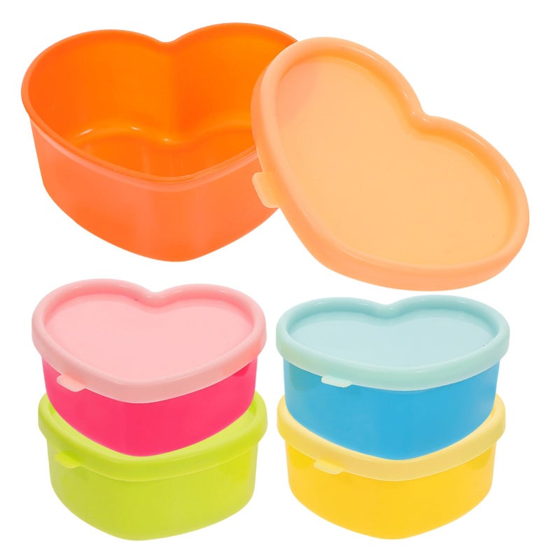 Luxshiny Luxshiny Dressing Containers to Go for Condiments, 5pcs Heart Shaped Salad Dressing, Dips, Snacks, Dipping Sauce Cups,  - Image 1