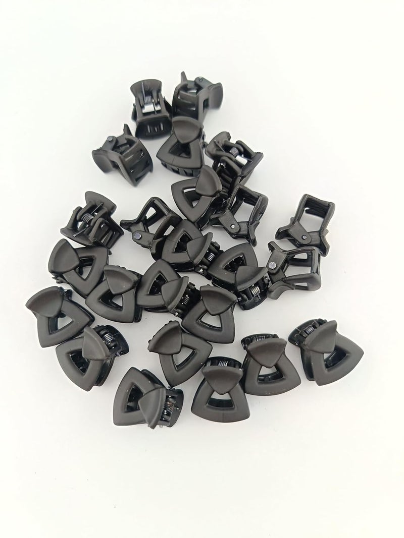 advancedestore Hair Accessories 24 Small Size Black Butterfly Hair Clutch clips Mini Claw Braids Maker Beads For Women Girls Hair Accessories with box - Image 1