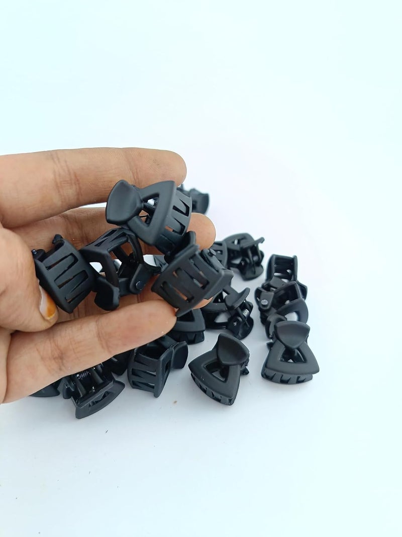 advancedestore Hair Accessories 24 Small Size Black Butterfly Hair Clutch clips Mini Claw Braids Maker Beads For Women Girls Hair Accessories with box - Image 4