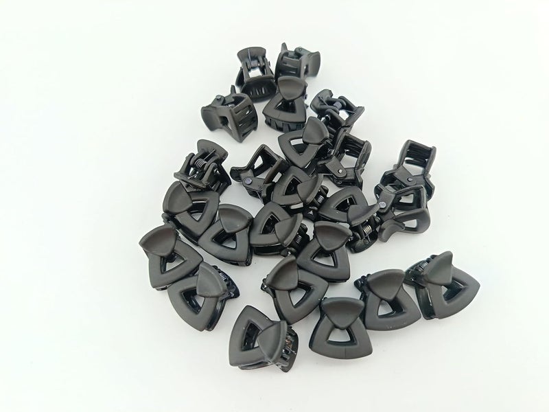 advancedestore Hair Accessories 24 Small Size Black Butterfly Hair Clutch clips Mini Claw Braids Maker Beads For Women Girls Hair Accessories with box - Image 3