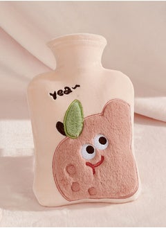 M MIAOYAN Embroidered plush cloth cover for hot water bag, explosion-proof PVC water-filled hot water bottle, removable and washable hot water bag 