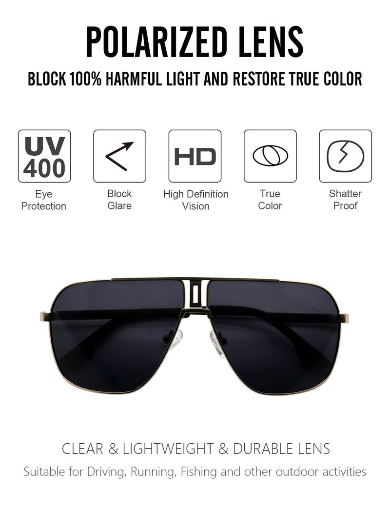 DLS Sunglasses for men and women - Aviator Metal Frame with Polarized lenses multipurpose use (MS9003-C1) - Image 2