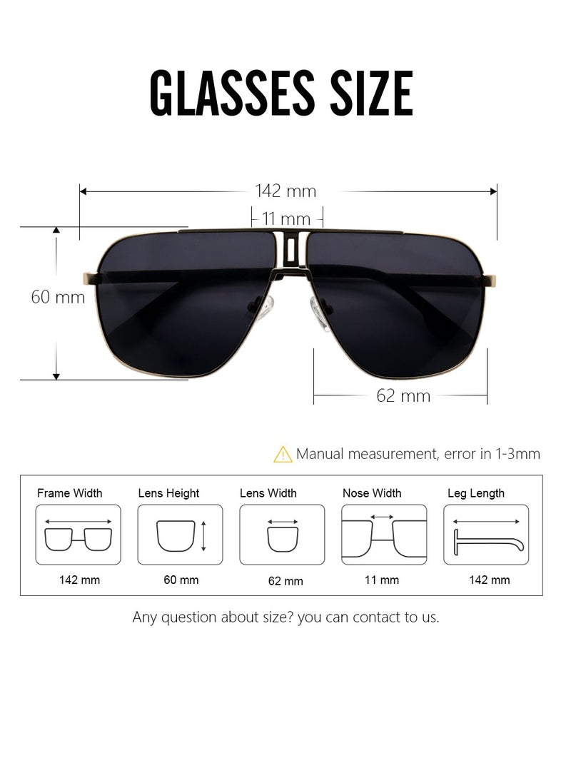 DLS Sunglasses for men and women - Aviator Metal Frame with Polarized lenses multipurpose use (MS9003-C1) - Image 3