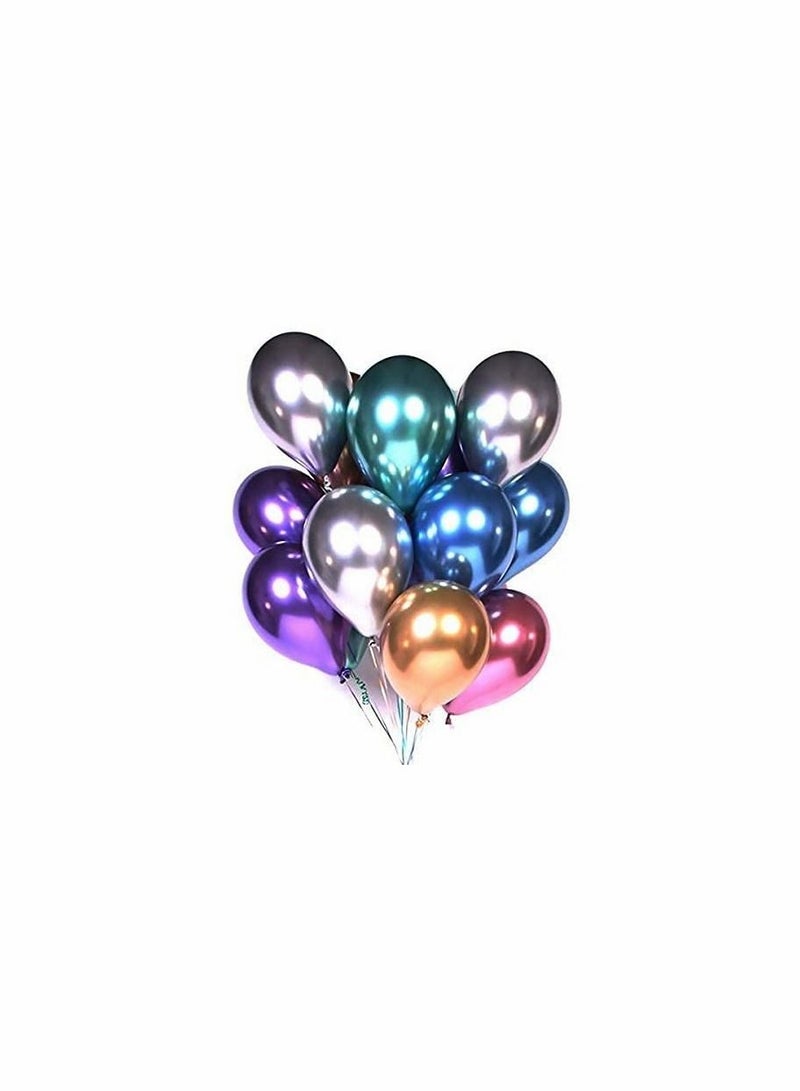 KASTWAVE 12inch 50pcs 3D Premium Assorted Color Metallic Latex Birthday Party Balloons - Image 1
