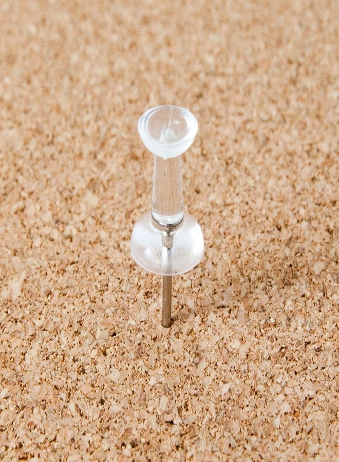 U Brands Push Pins, Clear Plastic Head Thumbtacks, Steel Point, 200-Count - Image 3