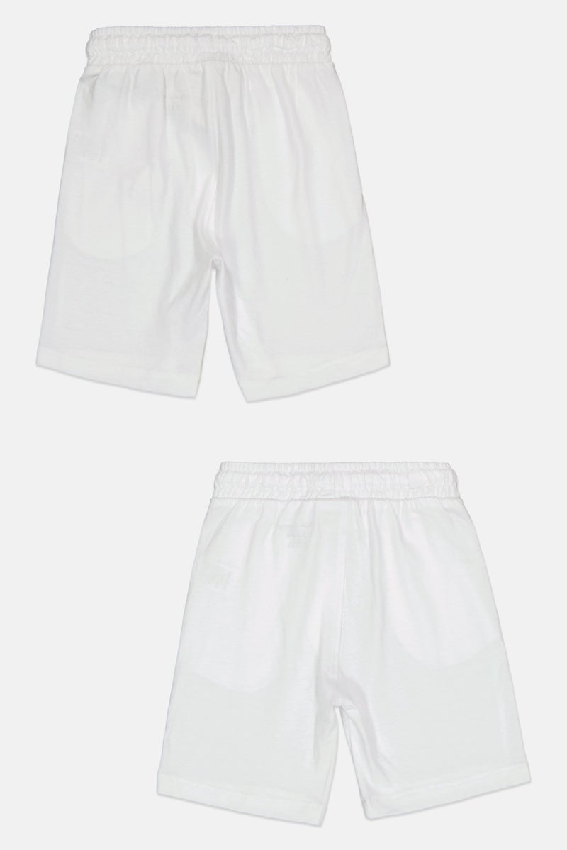 English Laundry Toddlers Boy 2 Pack Solid Basic Shorts, White - Image 2