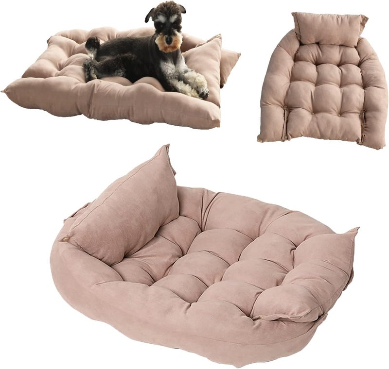 Neostyle 3 in 1 Dog Bed Pet Bed Kennel,Dog Bed Dog Sofa Multifunctional Deformation Pet Nest Comfortable Dog Cushion,One Pad for Three Uses Sofa Cushion (XL, Nordic pink) - Image 1
