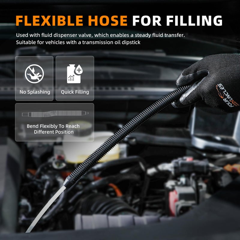 FOUR UNCLES 3L Transmission Fluid Pump - Manual Fluid Transfer Pump with 12 pcs ATF Adapters for Automotive Use, Transmission Fluid Transfer Pump kit - Image 5