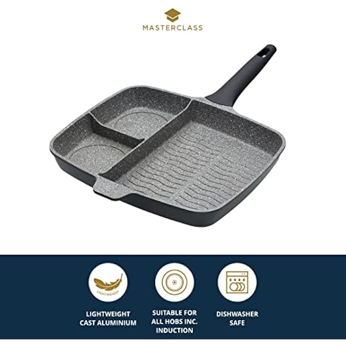 ماستر كلاس مقلاة شواء من الألومنيوم المصبوب بثلاثة أقسام مقاس 32 سم - Image 4