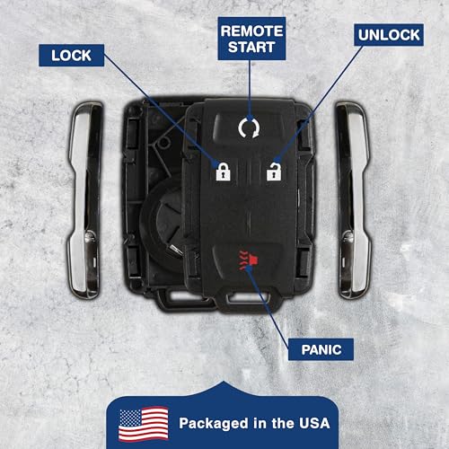 KeylessOption 2x KeylessOption Key Fob Cover Case Replacement for 2014 2015 2016 2017 2018 2019 Chevrolet Chevy Silverado Suburban Tahoe GMC Sierra Yukon Remote Shell, 4-Button M3N-32337100, No Programming Required - Image 5