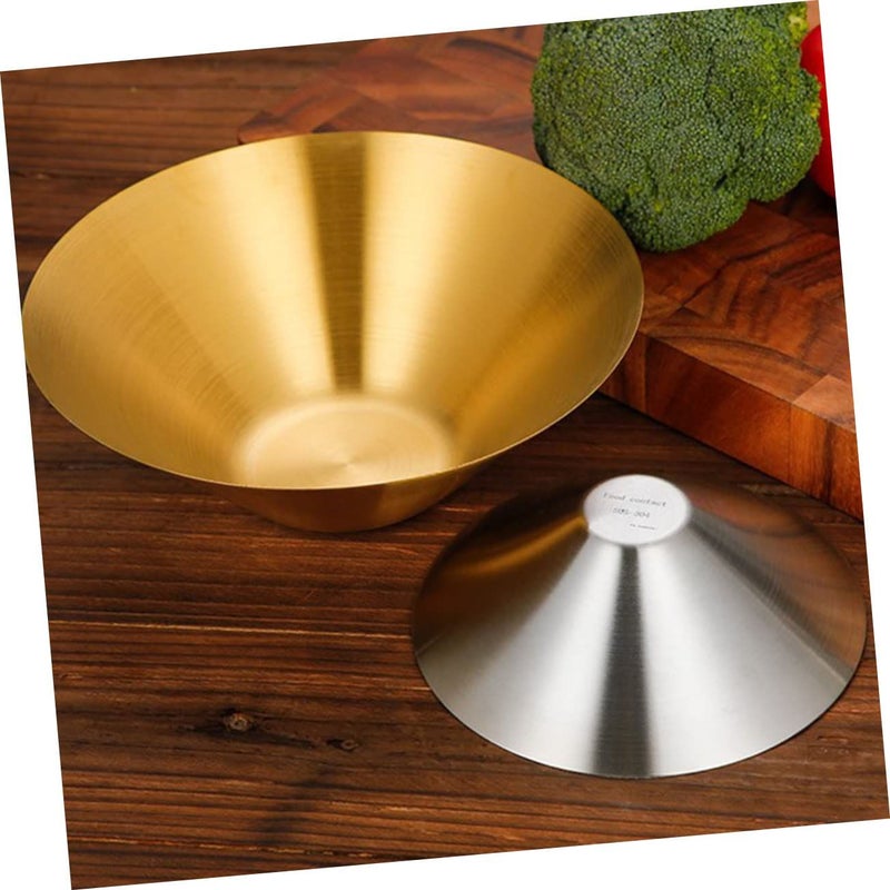 Stainless Steel Noodle Bowl 18cm Salad Soup Dish Smooth Edge Kitchen Container - Image 3