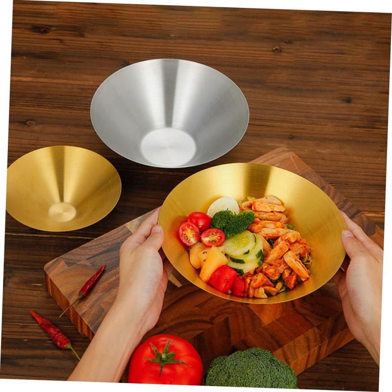 Stainless Steel Noodle Bowl 18cm Salad Soup Dish Smooth Edge Kitchen Container - Image 5