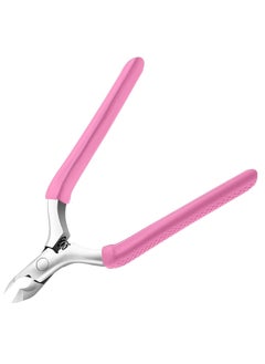 SYOSI Cuticle Trimmer with 3/4 Jaw - Extremely Sharp, Stainless Steel Cuticle Clippers with Silicone Handle, Pink - For Manicure & Pedicure Nail Care  - Image 1