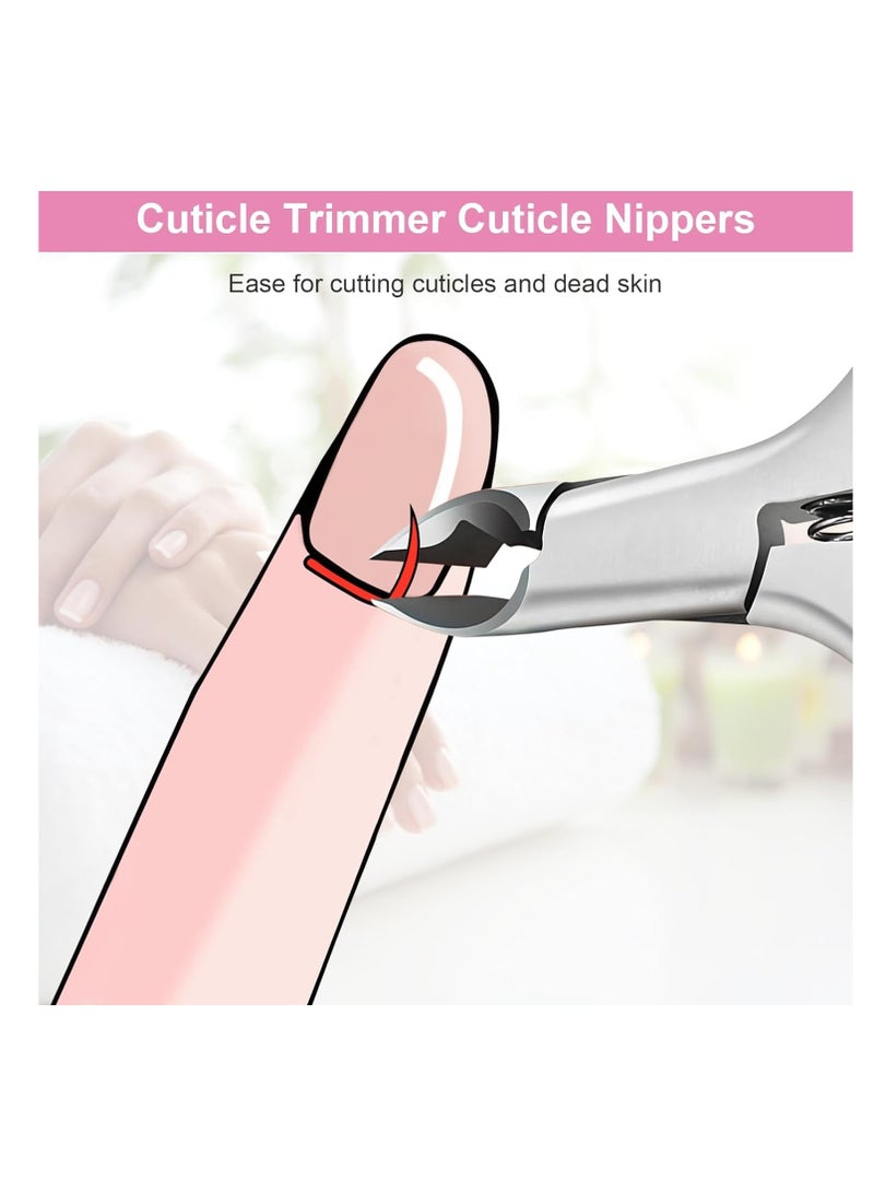 SYOSI Cuticle Trimmer with 3/4 Jaw - Extremely Sharp, Stainless Steel Cuticle Clippers with Silicone Handle, Pink - For Manicure & Pedicure Nail Care - Image 4