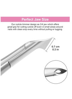SYOSI Cuticle Trimmer with 3/4 Jaw - Extremely Sharp, Stainless Steel Cuticle Clippers with Silicone Handle, Pink - For Manicure & Pedicure Nail Care  - Image 3