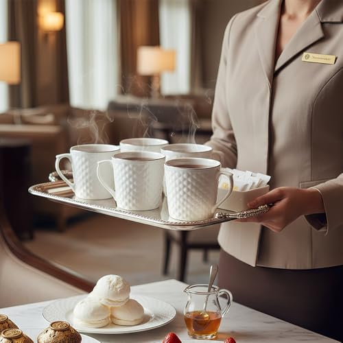 UPC U.P.C. Tea Cups Set of 6, Ceramic Coffee Cup Set, Microwave & Dishwasher Safe Cup, Bone-Ash Free Cups-150ml. - Image 5