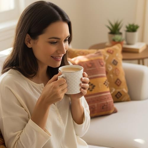 UPC U.P.C. Tea Cups Set of 6, Ceramic Coffee Cup Set, Microwave & Dishwasher Safe Cup, Bone-Ash Free Cups-150ml. - Image 3