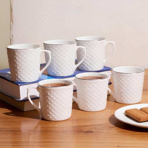 UPC U.P.C. Tea Cups Set of 6, Ceramic Coffee Cup Set, Microwave & Dishwasher Safe Cup, Bone-Ash Free Cups-150ml. - Image 1