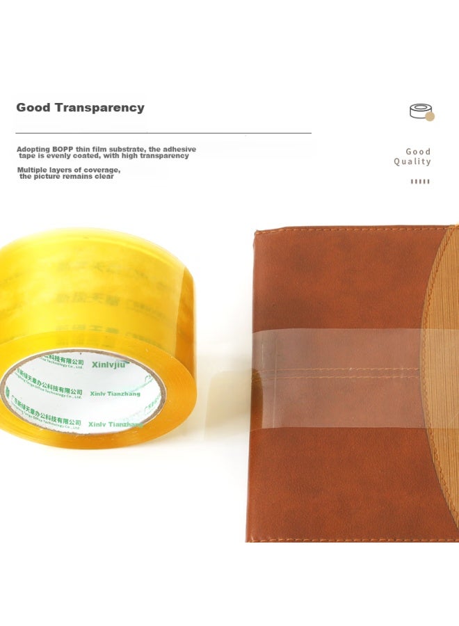 Tango Ultra-clear Tape 60mm*182.8m*5 Rolls, 50um High-adhesive Light Yellow Packing Tape For Home, Logistics, Express Delivery, And Office Supplies 0326 - Image 2
