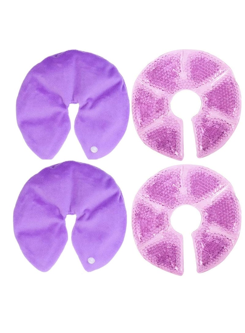GUDOO 2 Pack Cooling Breast Gel Pads Breast Therapy Pack with Soft Plush Backing for Pain Relief of Breastfeeding - Image 1