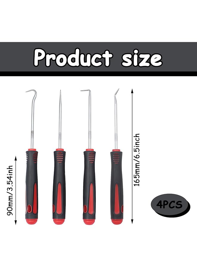 Bukela 4 Piece Precision Pick & Hook Set Professional Puller Removal Hook Set Car Auto Oil Seal O-Ring Seal Remover Tool  - Image 2