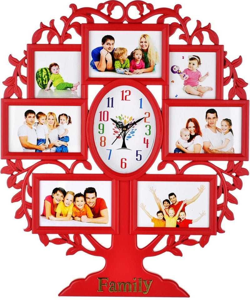 Harbour Analog Latest Stylish New Models Wall Clock with Photo Frames for Home Living Room Hall Bedroom (Size Height 58 CM X Width 48CM)- Home Decor Big Size Wall Clock mbbs6 - Image 2