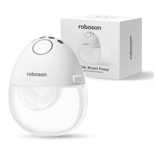 Roboson Wearable Electric Breast Pump for Feeding Mothers, India’s Most Slimmest Hands-Free Breast Pump, Portable, Light weight, Silent & Rechargeable Electrical Automatic Milk Pumping Machine with 3 Modes & 12 Levels, Long Lasting Battery, Includes 15/18/21/24mm Flange and 27mm Breast Shield, 180ml large milk storage, LED Display, BPA-Free and Skin friendly (1 Year Warranty) - Image 1