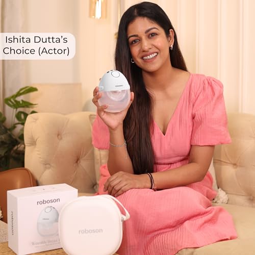 Roboson Wearable Electric Breast Pump for Feeding Mothers, India’s Most Slimmest Hands-Free Breast Pump, Portable, Light weight, Silent & Rechargeable Electrical Automatic Milk Pumping Machine with 3 Modes & 12 Levels, Long Lasting Battery, Includes 15/18/21/24mm Flange and 27mm Breast Shield, 180ml large milk storage, LED Display, BPA-Free and Skin friendly (1 Year Warranty) - Image 2