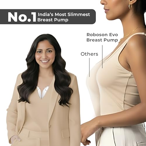 Roboson Wearable Electric Breast Pump for Feeding Mothers, India’s Most Slimmest Hands-Free Breast Pump, Portable, Light weight, Silent & Rechargeable Electrical Automatic Milk Pumping Machine with 3 Modes & 12 Levels, Long Lasting Battery, Includes 15/18/21/24mm Flange and 27mm Breast Shield, 180ml large milk storage, LED Display, BPA-Free and Skin friendly (1 Year Warranty) - Image 3