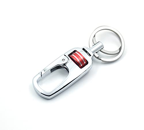 Omuda Stylish Hook Locking Silver Metal Carabiner Double Ring Hook Metal Key Chain for Men & Women - Image 5