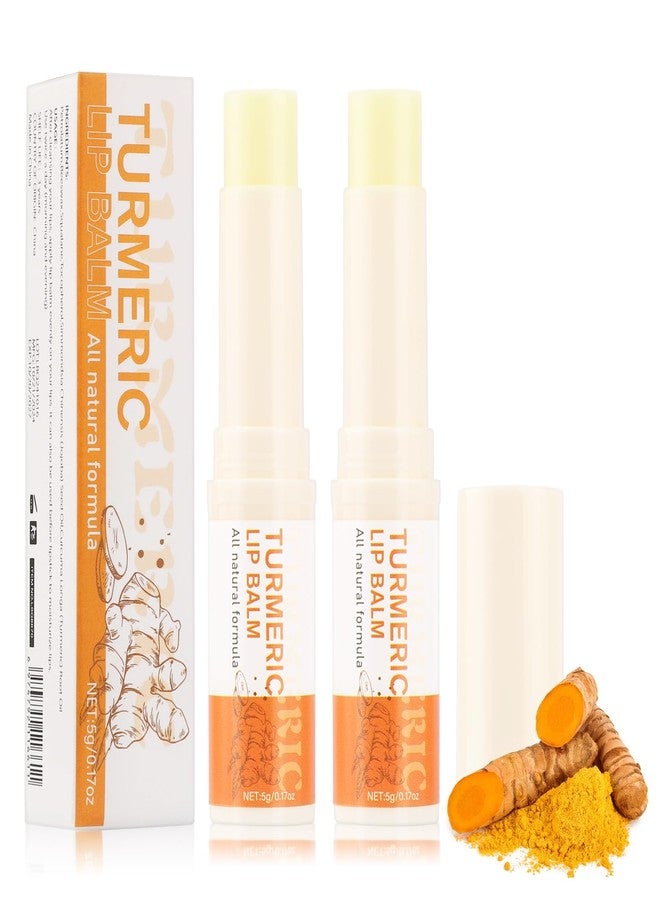 Jutqut 2PCS Turmeric Lip Balm for Dark Lips with Turmeric Oil, Dark Lips Treatment for Smokers, Help Fade Lip Discoloration, Long-Lasting Moisturizing Lip, Cracked, and Dull Lip, Natural Balm5g/0.17oz - Image 1