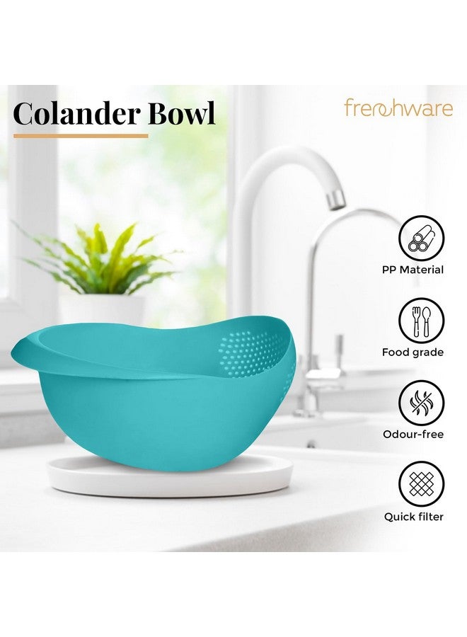 FrenchWare Frenchware (Blue, 1 Unit) Plastic Colander Bowl, Premium-Grade Plastic, 100% Food Safe, BPA-Free, Dishwasher Safe - Image 2
