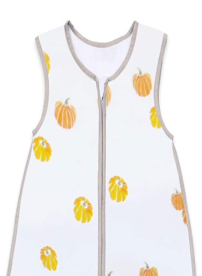 Masilo 100% Organic Cotton Silky-Soft Bamboo Muslin Sleeping Bag-Breathable Baby Wearable Blanket with Zipper-Soft & Lightweight- 0-6 Months,Pumpkin - Image 2