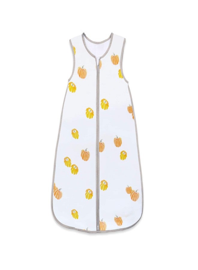 Masilo 100% Organic Cotton Silky-Soft Bamboo Muslin Sleeping Bag-Breathable Baby Wearable Blanket with Zipper-Soft & Lightweight- 0-6 Months,Pumpkin - Image 1